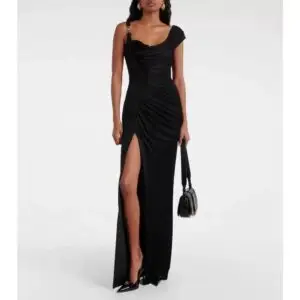 VERSACE Medusa Cutout Silk Gown