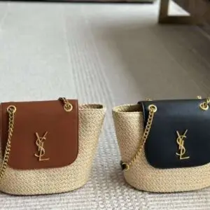 YSLSaint Laurent YSL Raffia Shoulder Bag