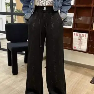 YSL Streetwear Button Pocket Denim Pants for Women