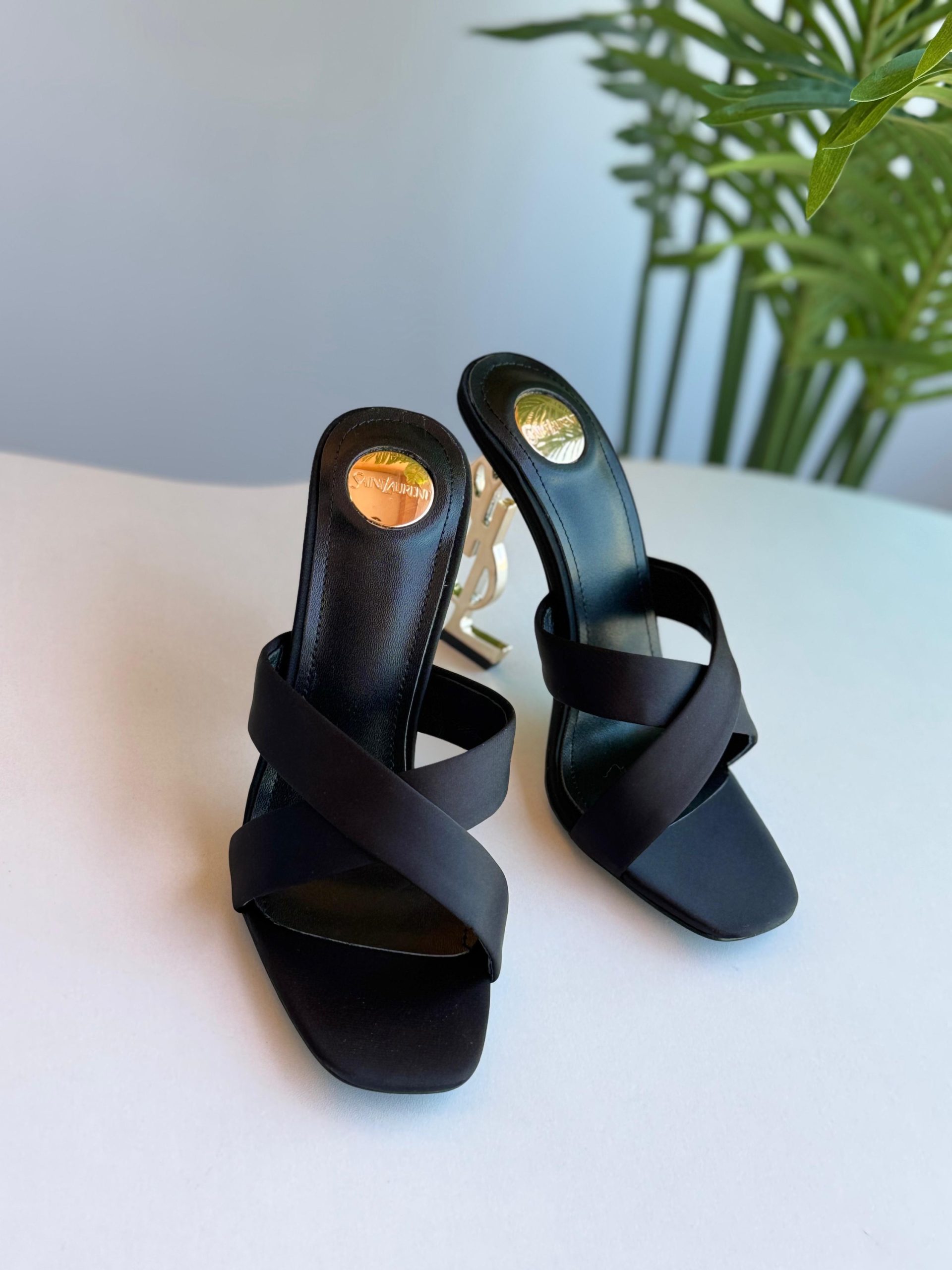 YSL Metal Heel Slipper YSL Metal Heel Slipper