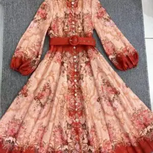 ZIMMERMAN Sabine Floral Jeweled Button Maxi Dress