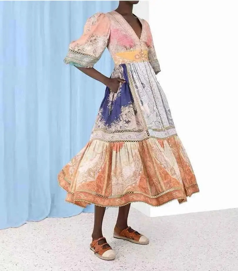 ZIMMERMAN Anneke Lantern Midi Dress ZIMMERMAN Anneke Lantern Midi Dress