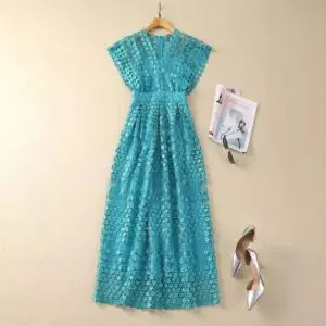 ZIMMERMAN Elie Saab Macramé Silk Maxi Dress