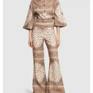 ZIMMERMANN Paisley-Print Linen Flared Pants