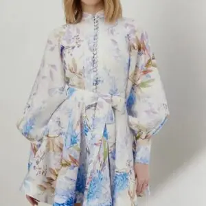 Zimmermann Floral Print Silk Midi Dress