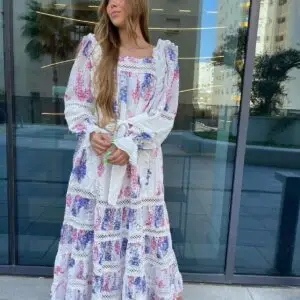 ZIMMERMANN Printed Long Sleeve Gown
