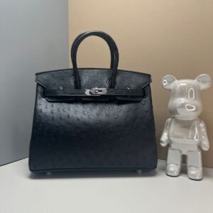 Hermes Ostrich Leather Handbag