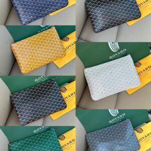 Goyard Sénat leather clutch bag