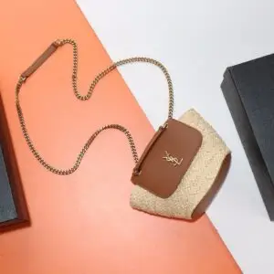 SAINT LAURENT Manon Mini Raffia Bag