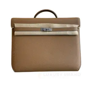 HERMES Kelly Maxi Beige Marfa Togo Leather Laptop Bag