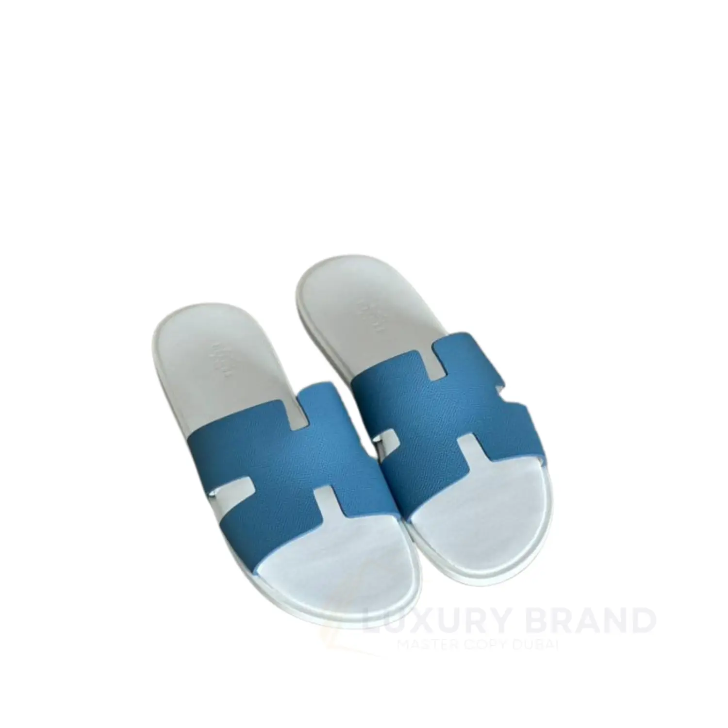 HERMES Blue Leather Izmir Sandals HERMES Blue Leather Izmir Sandals