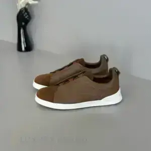 ZEGNA Triple Stitch Leather Sneakers