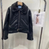 PRADA Leather & Re-Nylon Bomber Jacket