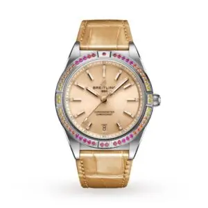 Replica Breitling Chronomat Women Automatic Beige Alligator Watch A10380611A1P1