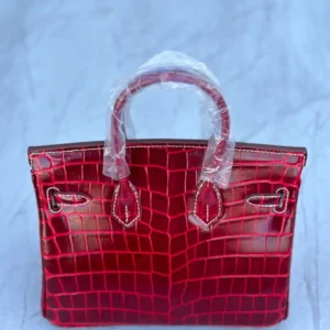 Design Braise Shiny Alligator Mississippiensis Birkin 35cm Gold Hardware - Dubai Fashion LUX