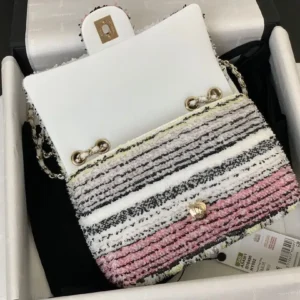 Design Mini Rectangular Flap White Multicolor Sequin Light Gold Hardware - Dubai Fashion LUX