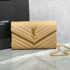 Design Monogram Large Wallet on Chain in Grained Leather - Dubai Fashion LUX