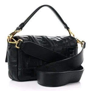 Design Nappa FF 1974 Embossed Baguette Black - Dubai Fashion LUX