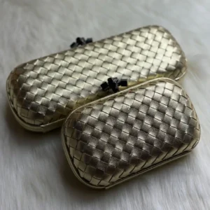 Design Satin Intreccio Impero Ayers Knot Clutch Ardoise - Dubai Fashion LUX