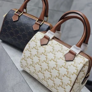 Design SMALL BOSTON IN TRIOMPHE CANVAS AND CALFSKIN - Dubai Fashion LUX