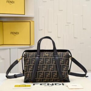 FENDI Brown jacquard fabric bag