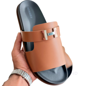 HERMES Brown Premium Gabriel Flip-Flop – Luxury Leather Comfort | Super Master Quality