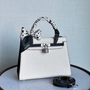 HERMES Epsom Leather Kelly 25CM Silver Hardware