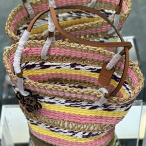 LOEWE Basket Tote in Multicolor Elephant Grass – Luxury Woven Handbag