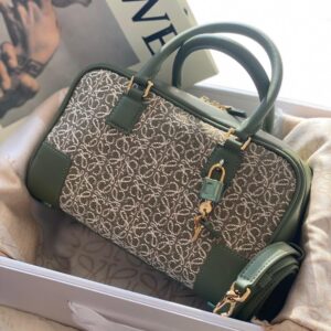 LOEWE Military Green Jacquard Tote Bag – Super Master Quality | Luxury Anagram Tote