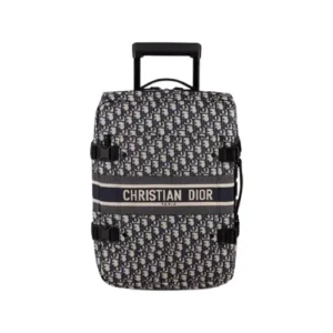 Travel Suitcase Blue Dior Oblique Technical Jacquard